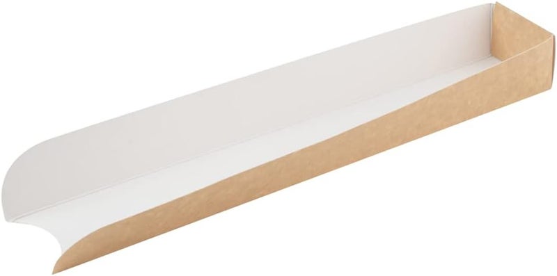 Restaurantware Bio Tek 118 x 2 x 13 Inch Hot Dog Trays 200 OpenDesign Hot Dog Containers  Greaseproof Recyclable Kraft Paper Hot Dog Serving Trays - Image 2