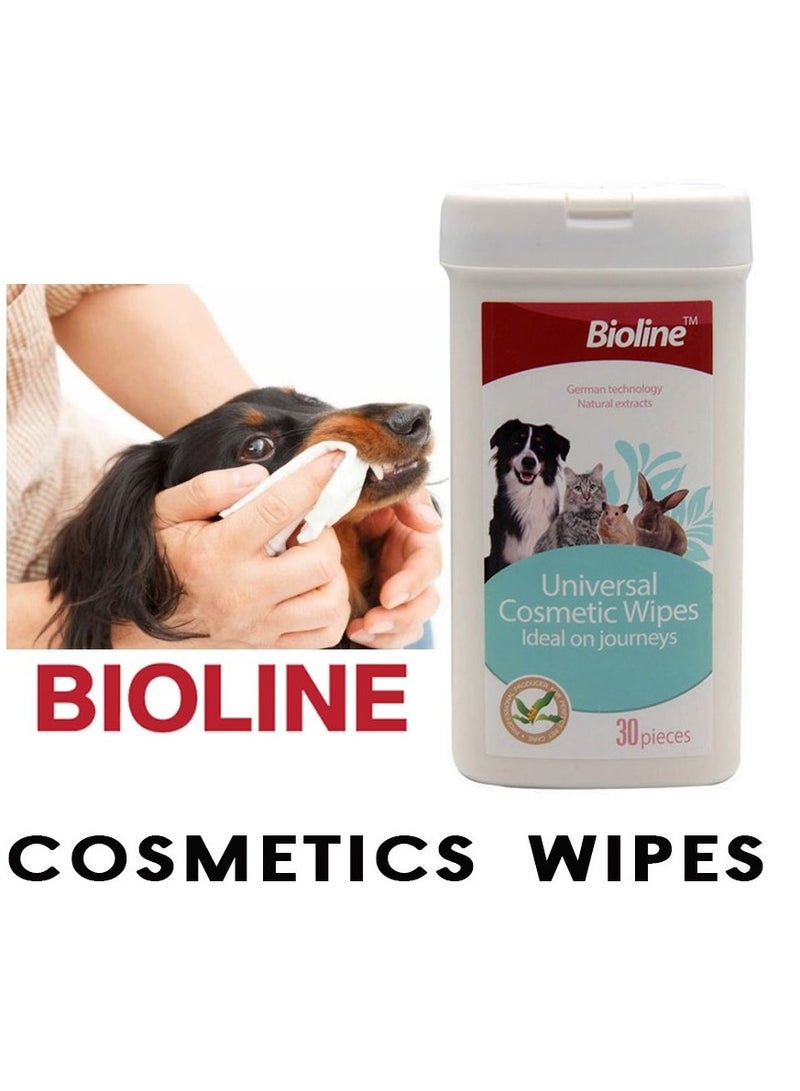 Bioline Universal Cosmetic Wipes For Pets 2X30Count - Image 3