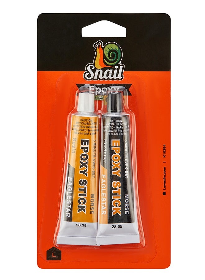 LAWAZIM - Snail Epoxy Glue- Waterproof High-strength Adhesive with Resin and Hardener and Mixing Spatula on Glass Metal Plastic Rubber Wood Ceramic Fabric Leather and Tiles - for Electronic Household Outdoors - Image 1