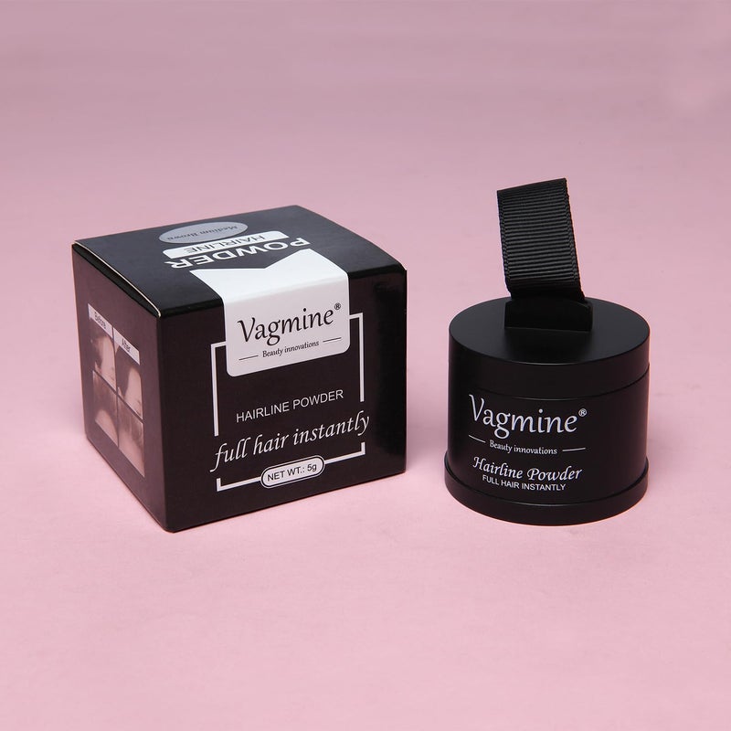 VAGMINE Hair Line Powder for Hair Beard Root Concealer Gray Hair Coverage for Men and Women Medium Brown 5g - Image 4