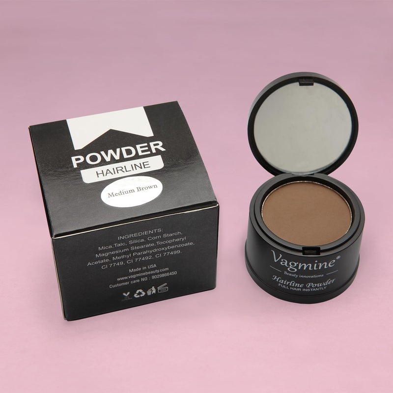 VAGMINE Hair Line Powder for Hair Beard Root Concealer Gray Hair Coverage for Men and Women Medium Brown 5g - Image 5