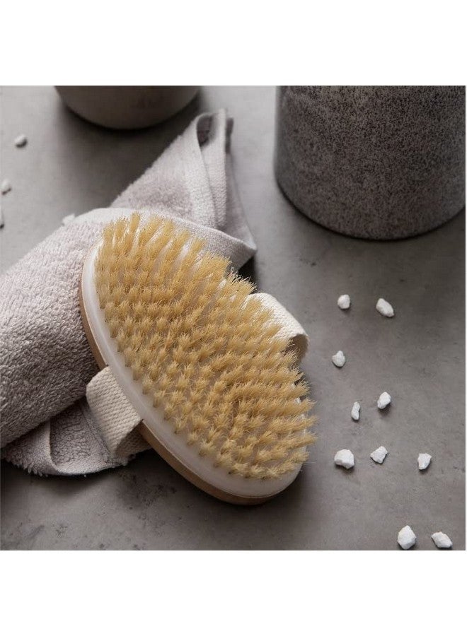 rosena Dry Brushing Body Brush - Best for Exfoliating Dry Skin, Lymphatic Drainage and Cellulite Treatment - Organic Spa Exfoliator and Massage Scrub Brush with Natural Boar Bristles (Oval) - Image 4