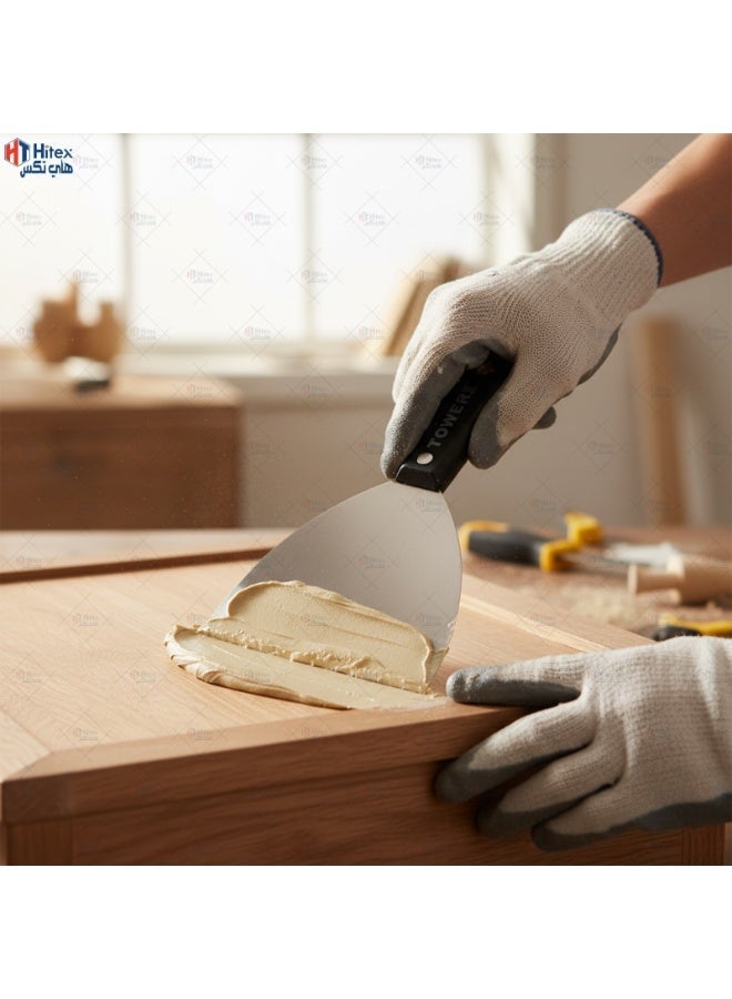 تاور مكشطة تاور من الفولاذ المقاوم للصدأ - سكين معجون مرن احترافي لإصلاح الجدران وإزالة الطلاء وتنظيف الأسطح - (1 بوصة) - Image 5