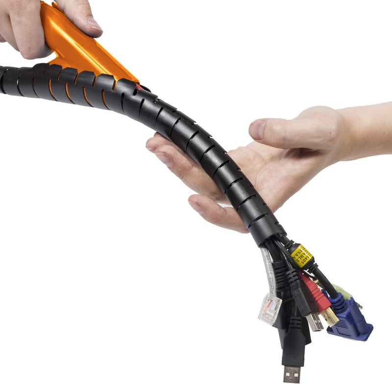 D-Line CZ252.5B Electrical Cable Covers, Cable Zipper to Cover and Organize Cords, Cable Organizer - 25mm Diameter x 2.5m Length - Black - Image 1