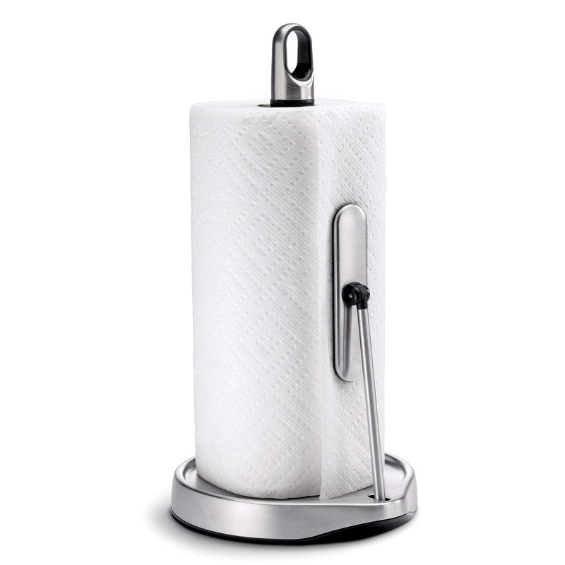 simplehuman Tension Arm Standing Paper Towel Holder, Brushed Stainless Steel - Image 1