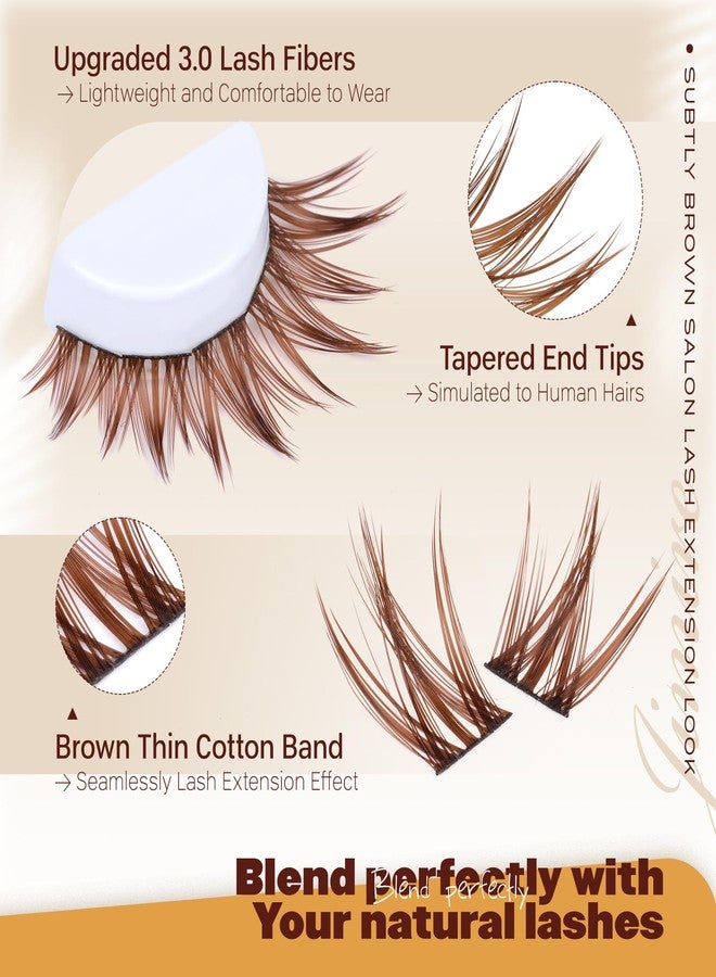 JIMIRE Anime Cluster Lashes Brown Lash Clusters Manga Eyelash Clusters Natural Dark Brown Individual Lashes 10-16MM Fairy Cluster Eyelash Extensions 110Pcs DIY Spiky Cluster Lashes at Home by JIMIRE - Image 3