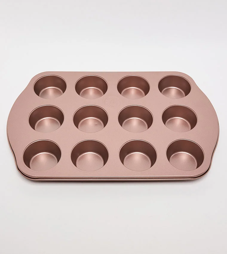 Martha stewart Cupcake Tin 39x28cm 12 Cavity Rose Gold