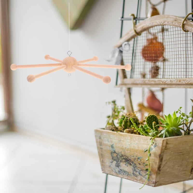 Wind Chime Frame Wind Chime Making Frame DIY 6-branch Wood Frame - Image 5