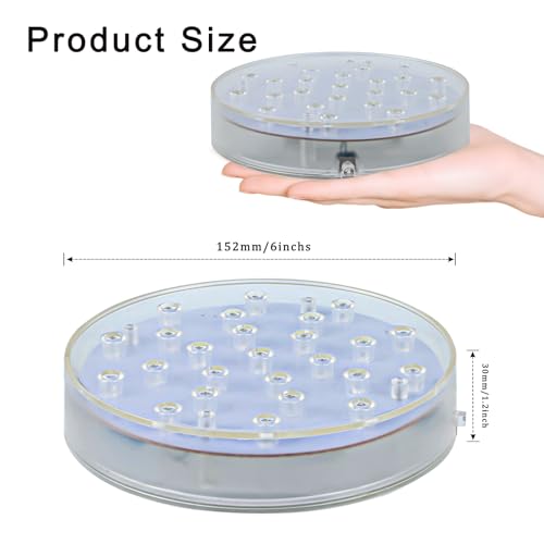 LARDUX Led Light Base - 6 Inch Round Display Pedestal Light Stand Plate Flat for 3D Crystal Cube Glass Art Acrylic Statues - USB Charge or Battery Powered - Image 2