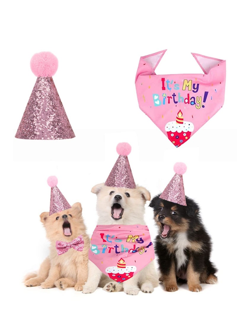 Mordely Pet Birthday Party Decoration Kit,Dog Happy Birthday Banner Hat Bandana Bowknot Pet Dog Cat Boy Girl Party Decoration Accessories - Image 3