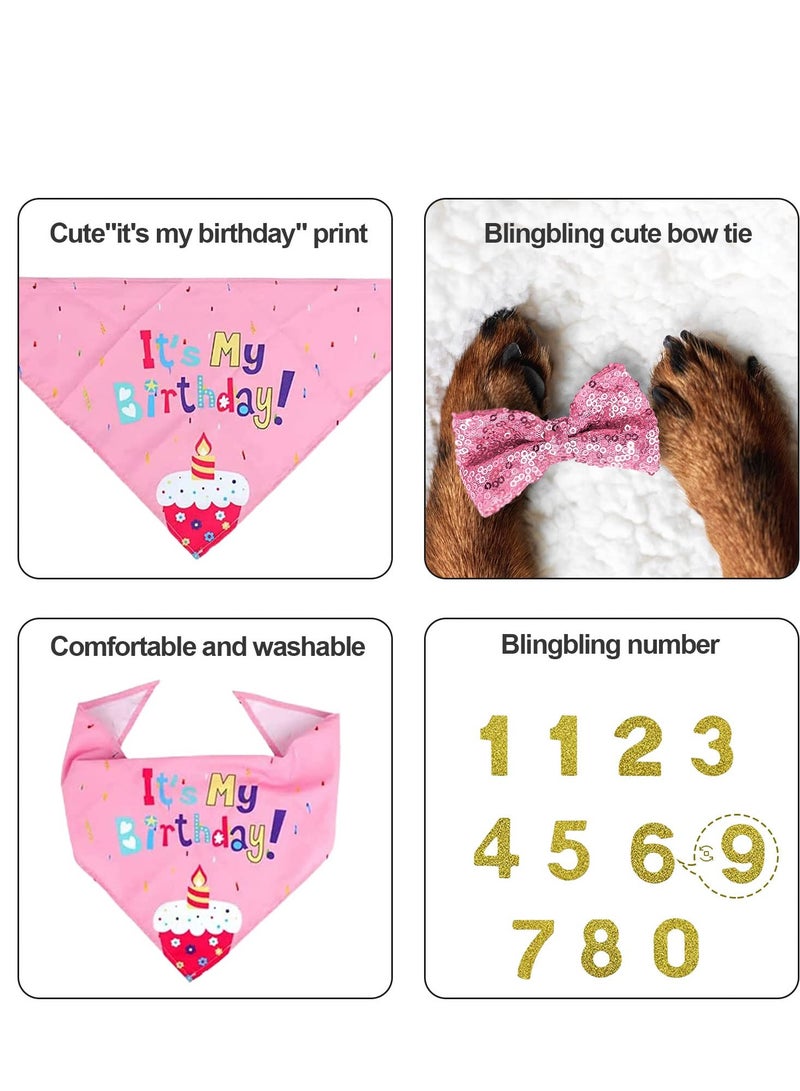 Mordely Pet Birthday Party Decoration Kit,Dog Happy Birthday Banner Hat Bandana Bowknot Pet Dog Cat Boy Girl Party Decoration Accessories - Image 4