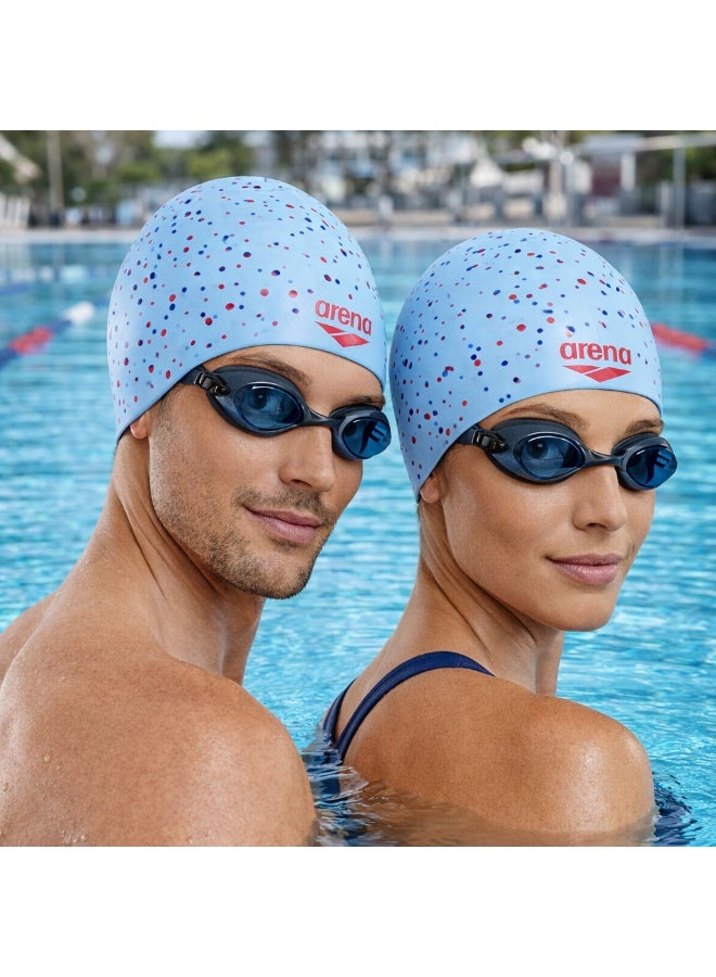 أرينا بونيه سباحة Arena سيليكون بنقشة نقاط ملونة – لون أزرق فاتح - Image 2