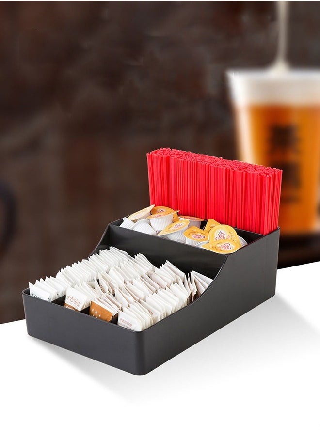 HOOPZOZA Coffee Station Organizer for Counter Multi Function Straw Rack Storage Box Tea Bag Holder Coffee and Tea Condiment Storage Organizer  - Image 2