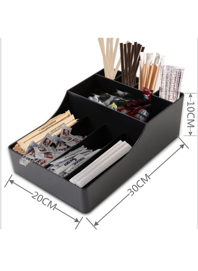 HOOPZOZA Coffee Station Organizer for Counter Multi Function Straw Rack Storage Box Tea Bag Holder Coffee and Tea Condiment Storage Organizer  - Image 5