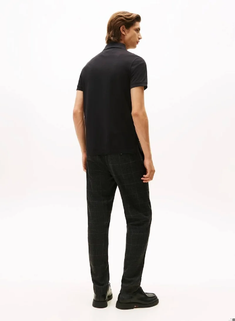 TOMMY HILFIGER Black Hidden Placket Regular Polo Shirt for Men | Best Price UAE