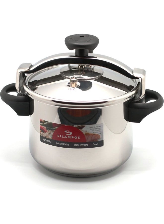 Silampos 8Liters Stainless Steel Pressure Cooker with Basket Silver 8 L 643122018608B100 silver - Image 1