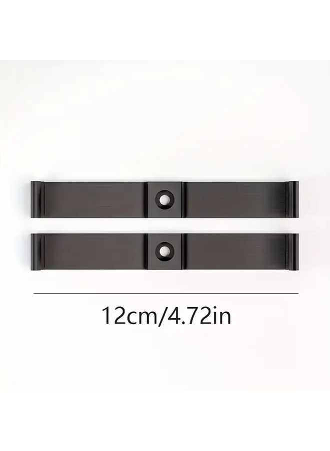 2pcs Frameless License Plate Clips Press Type 3D Adjustable Mounting Brackets Durable Plastic Black License Plate Holders For European Vehicles Weather Resistant Easy Installation - Image 2