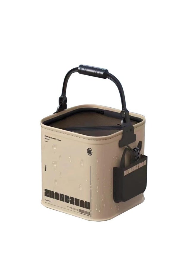 دلو الصيد القابل للطي ، البال المائي المحمول للصيد ، 13L / 3.43Gal ، للمشي لمسافات طويلة الصيد التخييم السفر القوارب مع حبل أمتار - Image 1