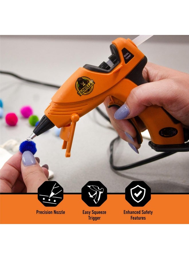 Gorilla Dual Temp Mini Hot Glue Gun Kit With 30 Hot Glue Sticks, Precision Nozzle, And Easy Squeeze Trigger, For Diy, Craft, Repairs, And More, Orange (Combo Pack:1 Mini Gun, 30 Glue Sticks)  - Image 4