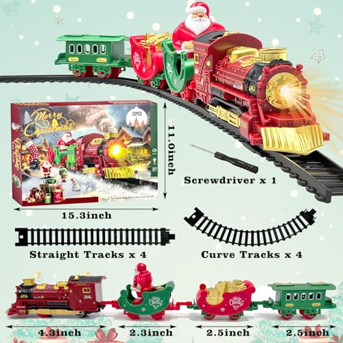 Dkomekii Mini Christmas Train Set Santa Trains - Image 5