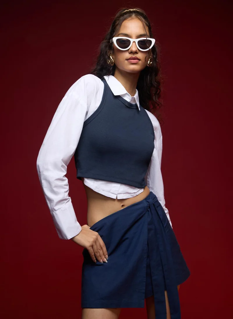The Souled Store The Souled Store Women Midnight Mood Solid Regular Fit Knit Tops