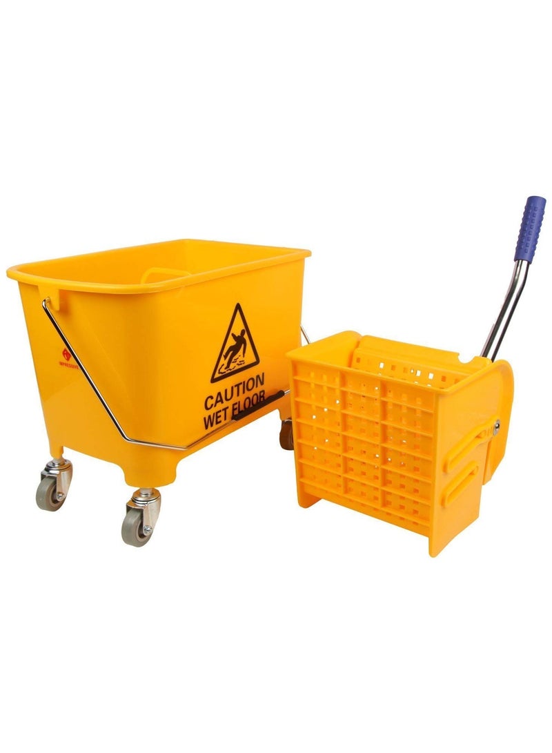 DubaiGallery 20L Single Mop Wringer Trolley Mop Bucket With Wringer Cleaning Plastic Mop Bucket Wringer - Image 2