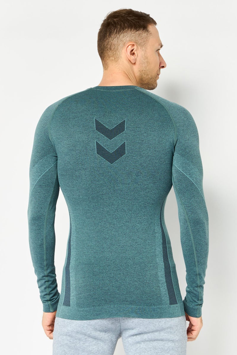 Hummel Men Sportswear Fit Long Sleeve  Training Tops, Pine Green - Image 4