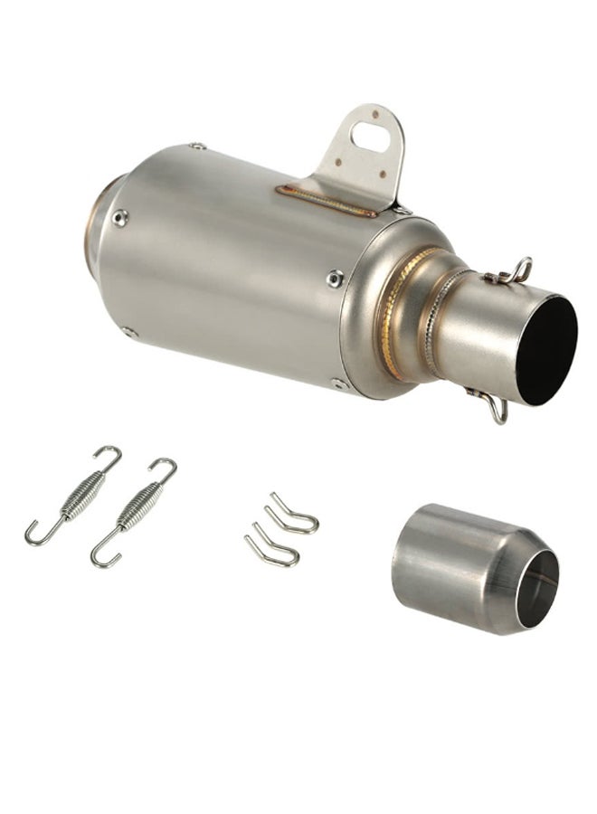 NIBEMINENT 51mm Universal Motorcycle ATV Frosting Stainless Steel Exhaust Pipe Muffler - Image 1