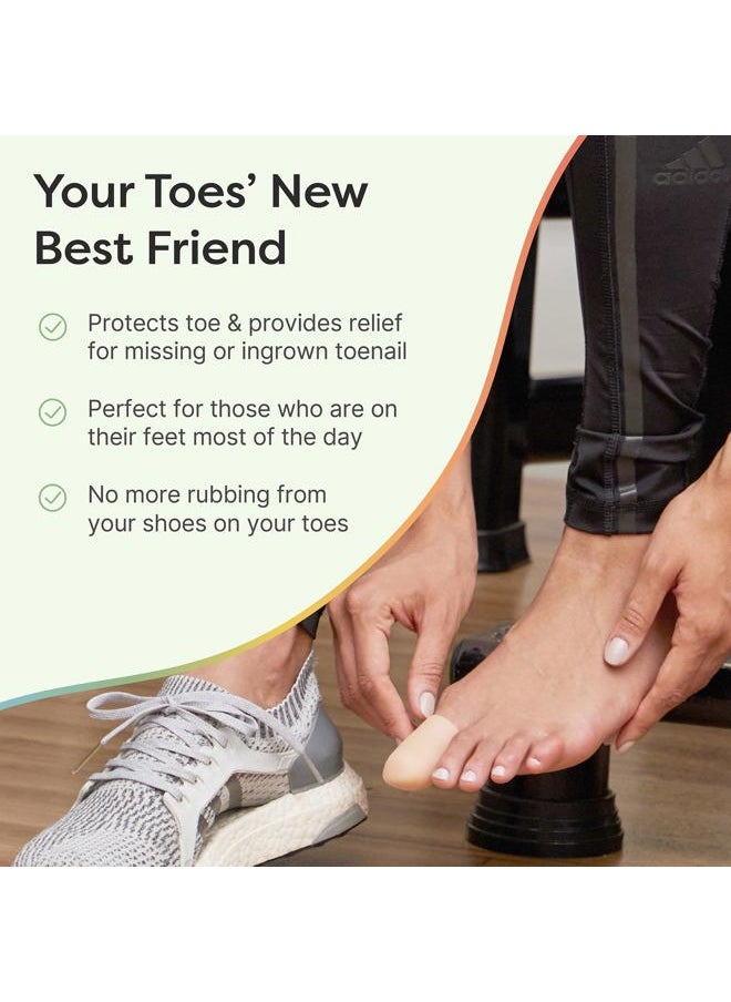 Zentoes 6 Pack Gel Toe Cap and Protector - Cushions and Protects to Provide Relief from Missing or Ingrown Toenails, Corns, Blisters, Hammer Toes (Large, Beige)  - Image 4