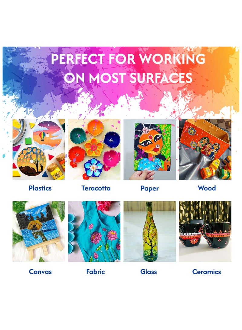 فلاش طلاء أكريليك معدني ممتاز من فلاش، مصبوغ بدرجة عالية ومقاوم للبهتان، غير سام، طلاء متعدد الأسطح للفنانين والرسامين الهواة والأطفال (أزرق) - Image 3