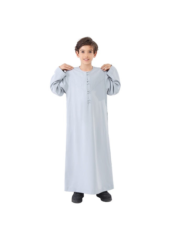 نيبمينينت ملابس إسلامية للأطفال - عباية كفتان طويلة متينة - ستايل دبي، ثوب عرقي، 1 قطعة عباية ناعمة - Image 2