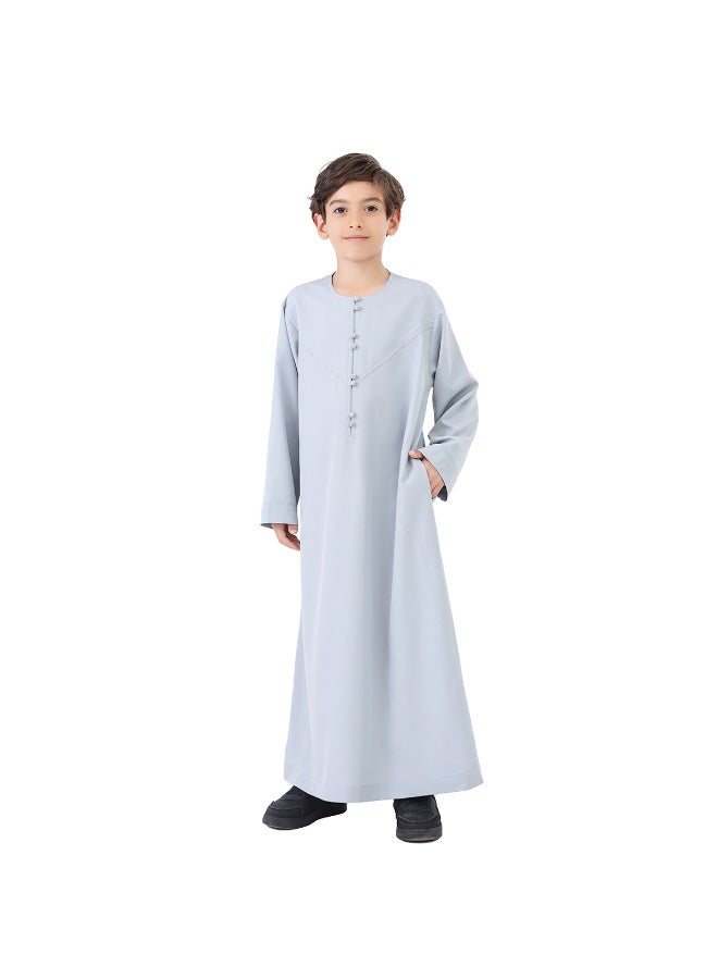 نيبمينينت ملابس إسلامية للأطفال - عباية كفتان طويلة متينة - ستايل دبي، ثوب عرقي، 1 قطعة عباية ناعمة - Image 1