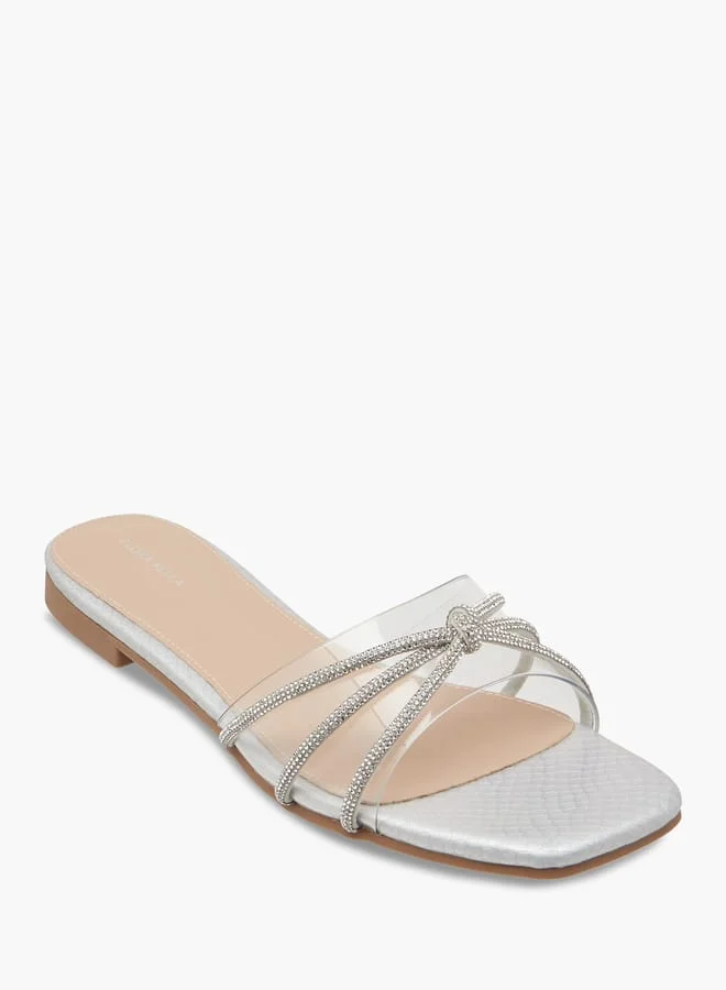 فلورا بيلا من شو إكسبرس صنادل نسائية سهلة الارتداء مزينة