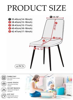 DUNISO 4-piece Waterproof Chair Covers Silver fox fur Chair Cover Elastic Removable Machine Washable Chair Protector Soft Touch Seat Covers for Dining Room Banquet Party Home Decoration （white）  - Image 2