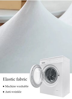 DUNISO 4-piece Waterproof Chair Covers Silver fox fur Chair Cover Elastic Removable Machine Washable Chair Protector Soft Touch Seat Covers for Dining Room Banquet Party Home Decoration （white）  - Image 4