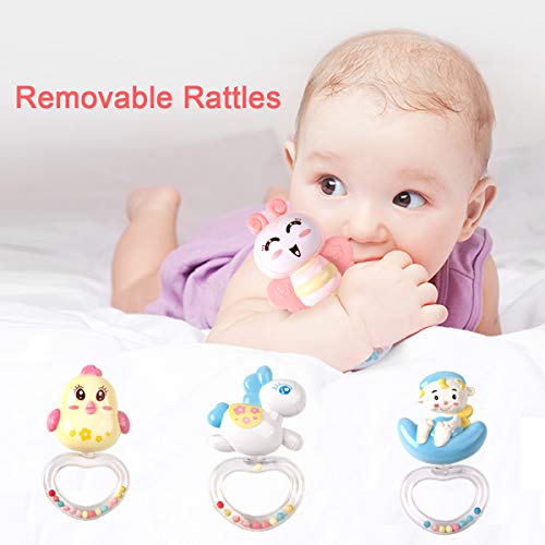 Mini Tudou Baby Musical Mobile Crib with Music and Lights, Timing Function, Projection, Take-Along Rattle and Music Box for Babies Boy Girl Toddler Sleep - Image 5