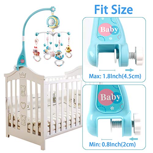 Mini Tudou Baby Musical Mobile Crib with Music and Lights, Timing Function, Projection, Take-Along Rattle and Music Box for Babies Boy Girl Toddler Sleep - Image 2