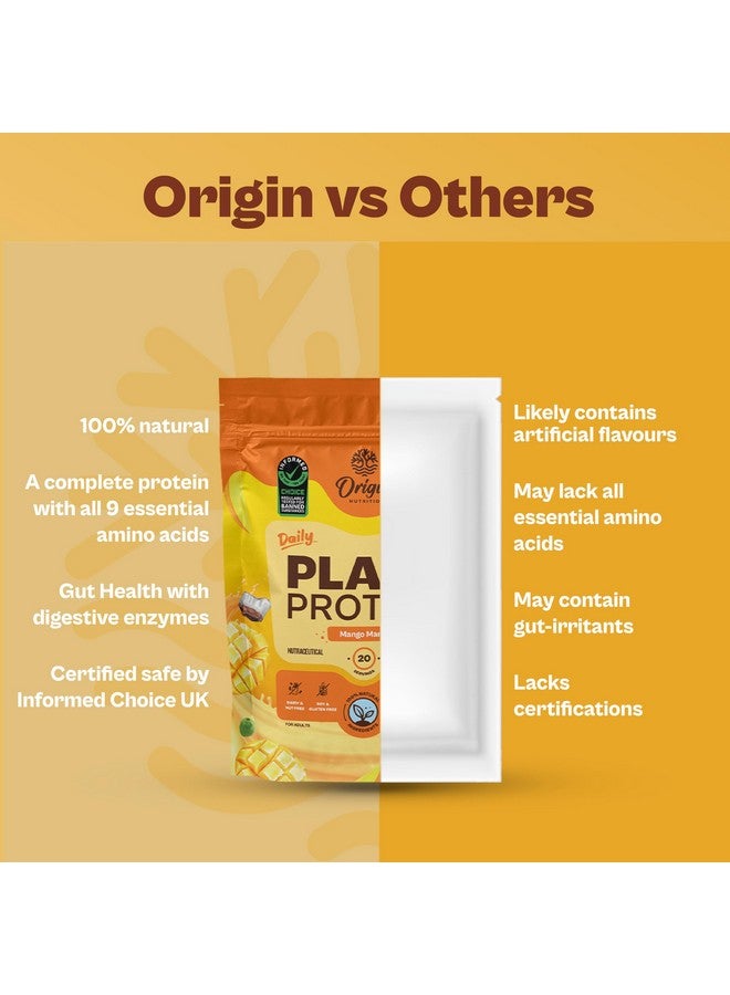 ORIGIN NUTRITION مسحوق بروتين نباتي من أوريجن نيوترشن، بنكهة مانجو مانيا مع 25 جرام من البروتين النباتي، خالي من الجلوتين، خالي من الصويا، خالي من الألبان، بدون سكر مضاف، خالي من الصويا، غير معدّل وراثيًا، 20 حصة، 821 جرام - Image 4