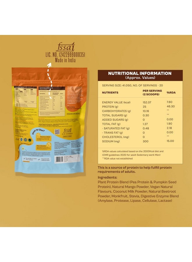 ORIGIN NUTRITION مسحوق بروتين نباتي من أوريجن نيوترشن، بنكهة مانجو مانيا مع 25 جرام من البروتين النباتي، خالي من الجلوتين، خالي من الصويا، خالي من الألبان، بدون سكر مضاف، خالي من الصويا، غير معدّل وراثيًا، 20 حصة، 821 جرام - Image 3