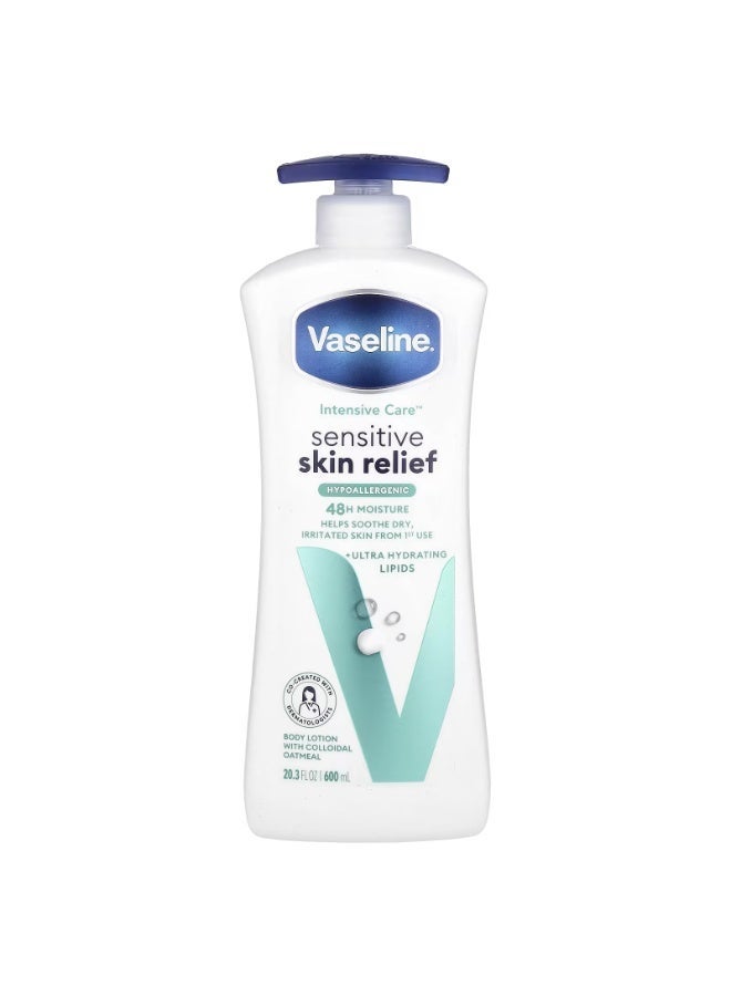 Vaseline Intensive Care sensitive skin relief HYPOALLERGENIC BODY LOTION WITH COLLOIDAL OATMEAL 600 mL - Image 2
