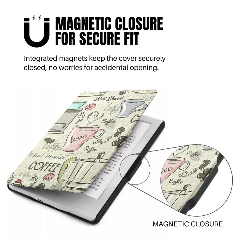 Moca حافظة لكيندل بيبر وايت الجيل 12 7" (2024) وكيندل كولور سوفت 7" (2025)، غلاف رقيق من جلد PU مع وظيفة الاستيقاظ/النوم التلقائي، إغلاق مغناطيسي، خفيف الوزن (بني)  - Image 2