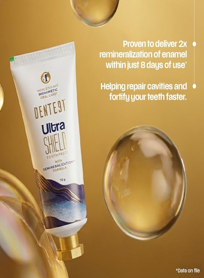 دينت91 معجون أسنان Dente91 Ultra Shield بتركيبة إعادة التمعدن+ | إعادة تمعدن مضاعفة خلال 8 أيام من الاستخدام* | عبوة واحدة، 70 غرام - Image 4