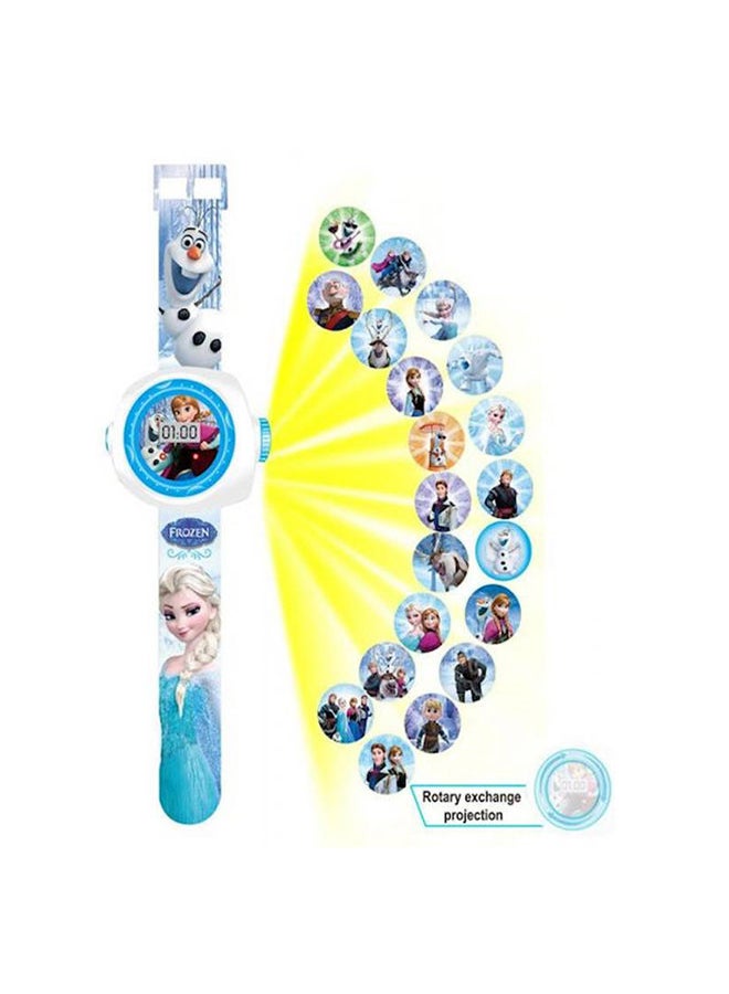 3D Frozen Elsa Princess Projection Watch Baby Cartoon Digital - Assorted - Image 1
