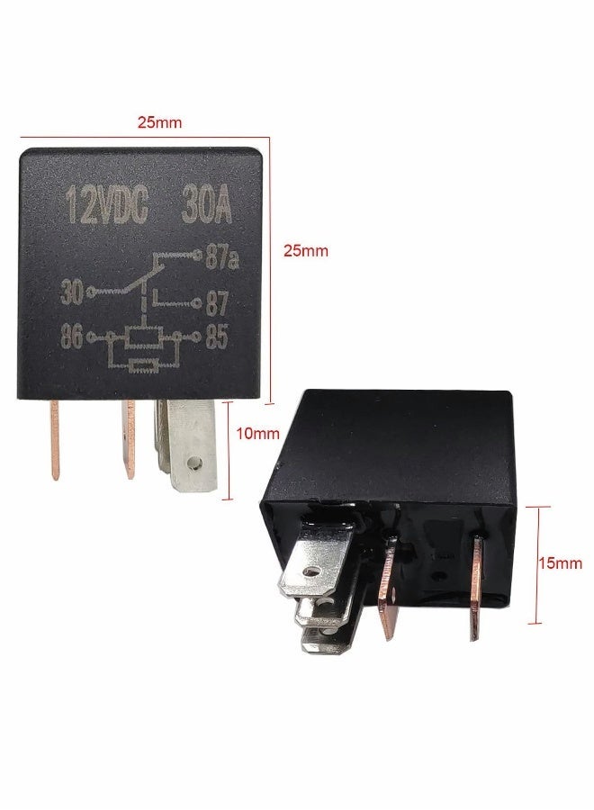 MUNTAQI 5 Pin 12V Relay 12V 30A Relay Multi Purpose Automotive Relay Black Starter Relay Car Heavy Duty Relay for Car Motor Automotive Replacement Accessories (4 PCS) - Image 4