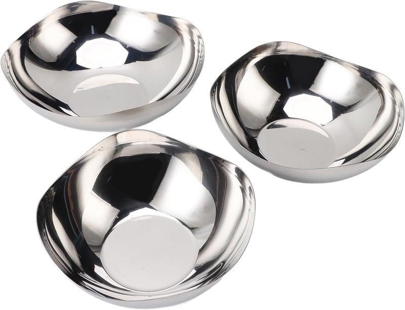 Stainless Steel Mixing Bowls, 3 Piece Rust Sturdy Large Capacity Set Irregular Design, Mixing Bowl Set with Spacious Space for Kitchen Home Restaurant Food Storage - Image 5