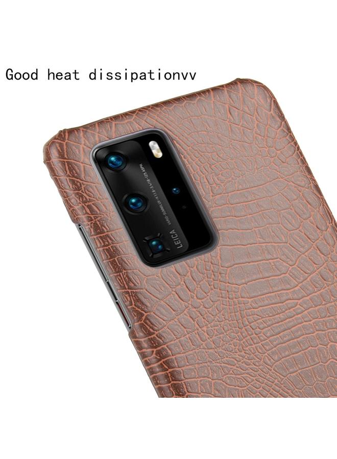 اس-توب جراب لهاتف Huawei P40 Pro مقاوم للصدمات من جلد التمساح PC + جراب PU - Image 5