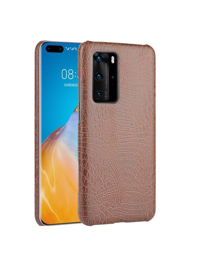 اس-توب جراب لهاتف Huawei P40 Pro مقاوم للصدمات من جلد التمساح PC + جراب PU - Image 1