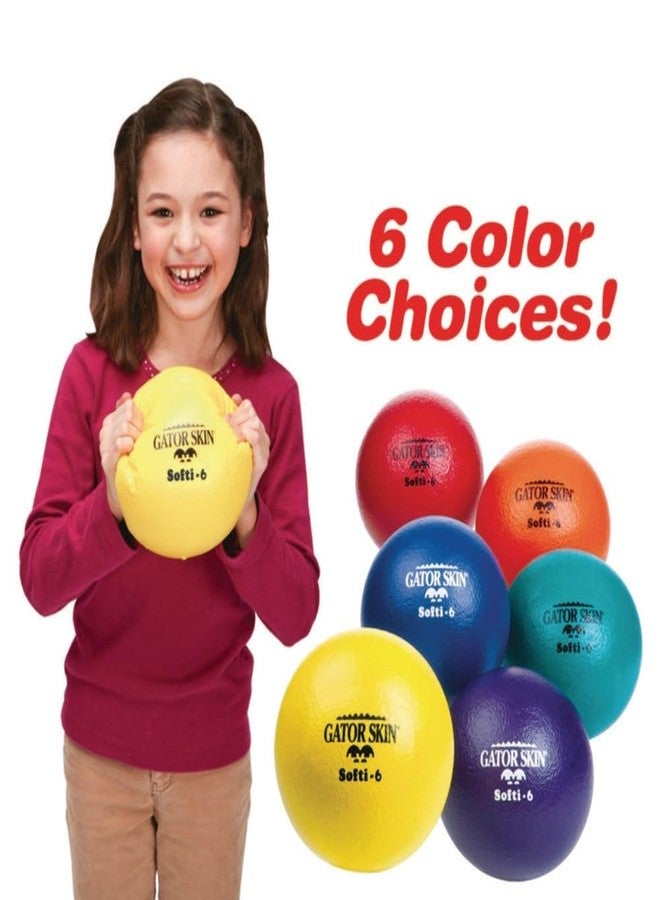 Gator Skin S&S Worldwide Softi-5 Ball. 6" Green, PU Coated Balls with Soft Foam Core, Kid Safe, No-Sting Balls for PE Games, After School Programs, Dodgeball, and Birthdays. - Image 2