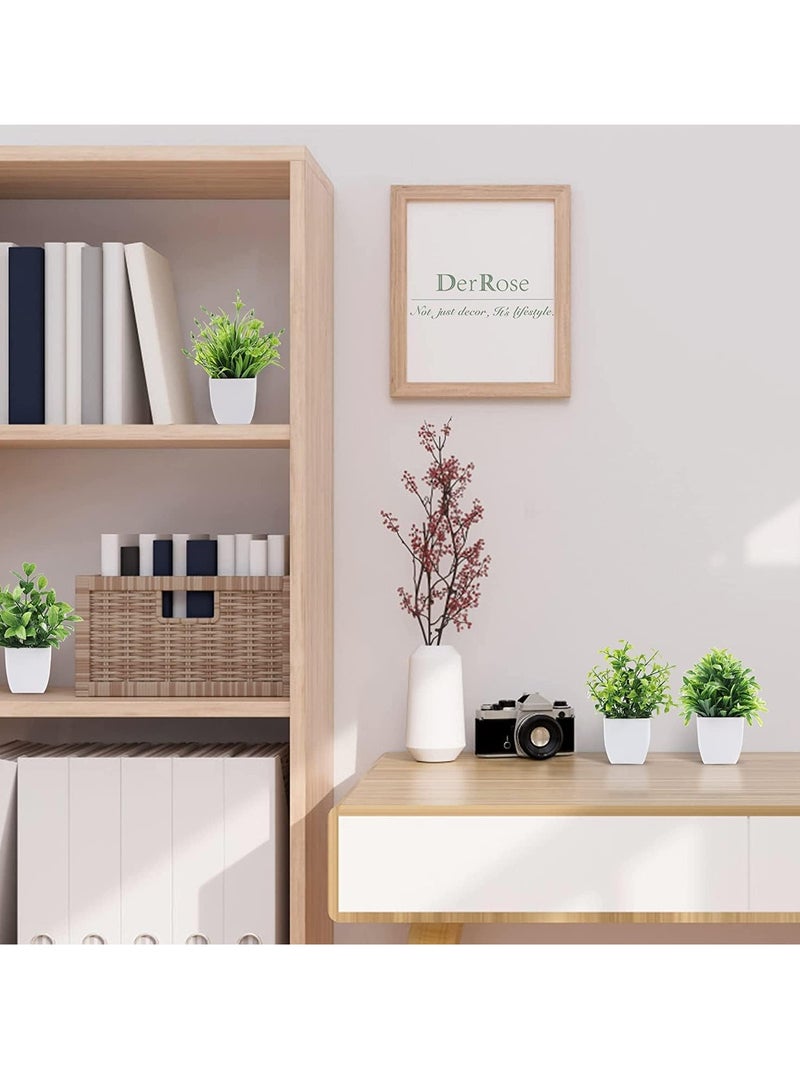 مجموعة من 6 نباتات صناعية صغيرة، نباتات صناعية صغيرة للاستخدام الداخلي، لرفوف الحمام والديكور المنزلي الريفي (الارتفاع الإجمالي 12 سم) - Image 4