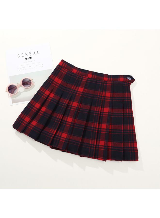Children's Clothing New Korean Style Plaid Skirt For Middle And Big Children And Girls Summer Baby Waist Skirt Children's Pleated Skirt Costume 